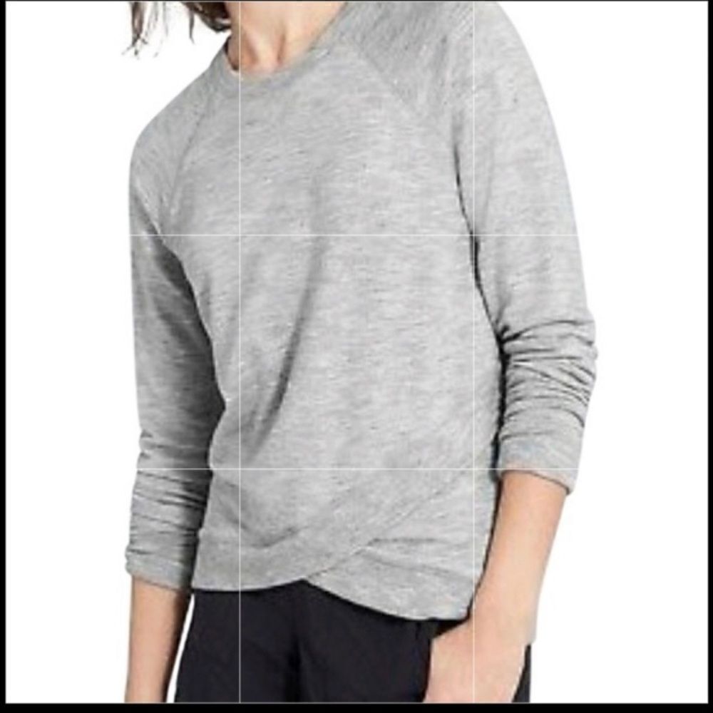Athleta Criss Cross Sweatshirt - Heathered Gray